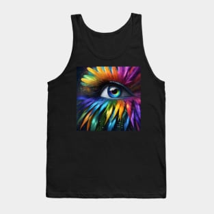 Rainbow Feather Eye Tank Top